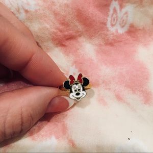 Vintage Disney enamel & gold Minnie Mouse ring